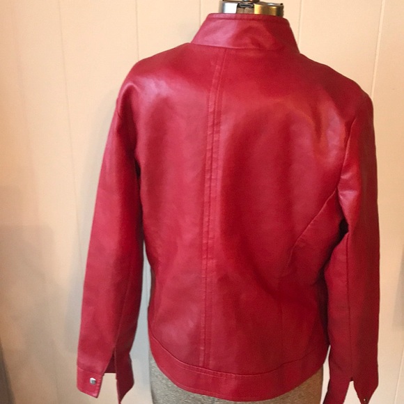❤️❤️Fashion Red vegan leather jacket - Picture 3 of 3